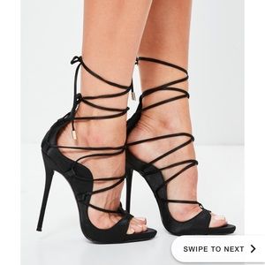Misguided gladiator satin sandal —brand new/box